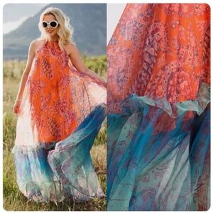 ISO - STAUD Coccoon Paisley Tiered Organza Gown Halter Neck - DO NOT PURCHASE